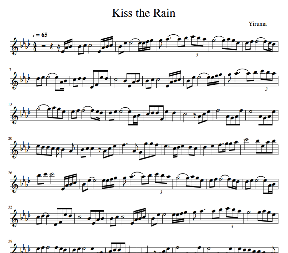 Yiruma - Kiss the Rain for violin